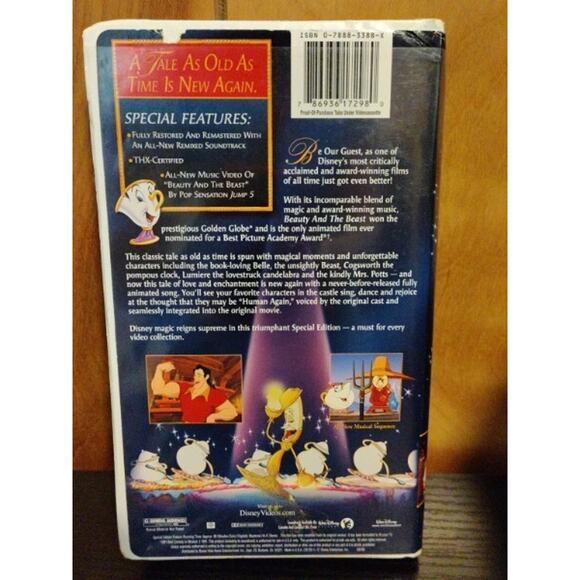 Beauty and the Beast VHS Disney Clamshell Special Edition - Picture 2 of 3